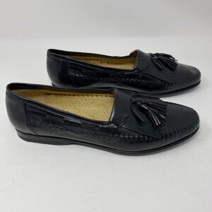 NEW santoni leather slip on shoes w/ tassels